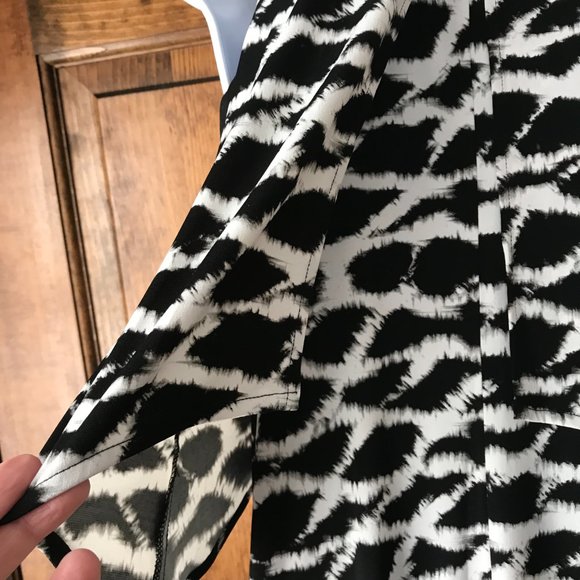 Rafaella Black and White Diamond Mid-Length Tank Dress Petite Small - Picture 11 of 12